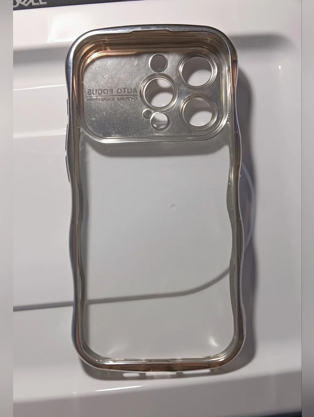 Clear iPhone Pattern Compatible with iPhone 13 Pro Max. Chrome  Transparent Soft